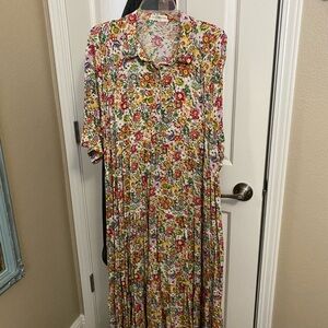 NATURAL LIFE Multicolor Floral Long Sleeve Dress